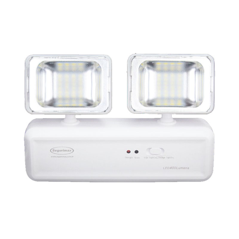 Iluminação de Emergência LED Autônoma 400 Lúmens 2 Farois