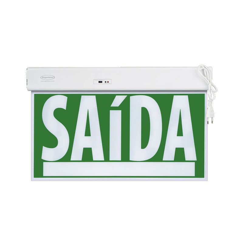Placa de Saída de Emergência Autônoma 50x25 Verde